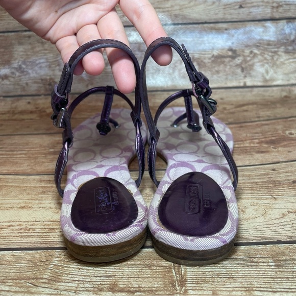 Coach Women’s Metallic Purple Thong Sandals size 8 - Picture 7 of 12